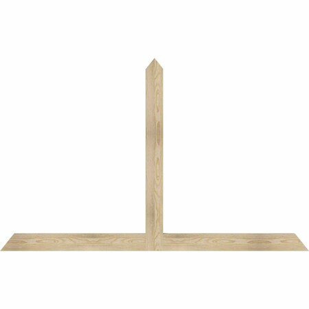 Ekena Millwork Portland Rough Sawn Timber Gable Bracket, Douglas Fir, 72"W x 45"H x 2"D x 4"F, 15/12 Pitch GBW072X45X0204POR00RDF